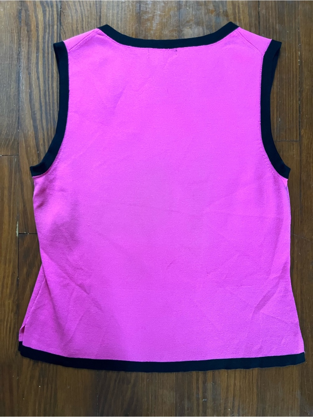 Grace Dane Lewis Women’s Pink Contrast-Trim Sleeveless Square Neck Tank PM - Picture 5 of 5